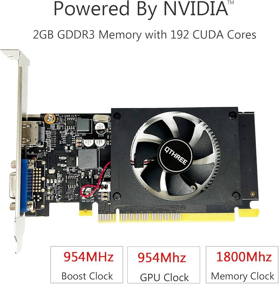 QTHREE NVIDIA GT 710 2GB Graphics Card,DRR3 (Refurbished)