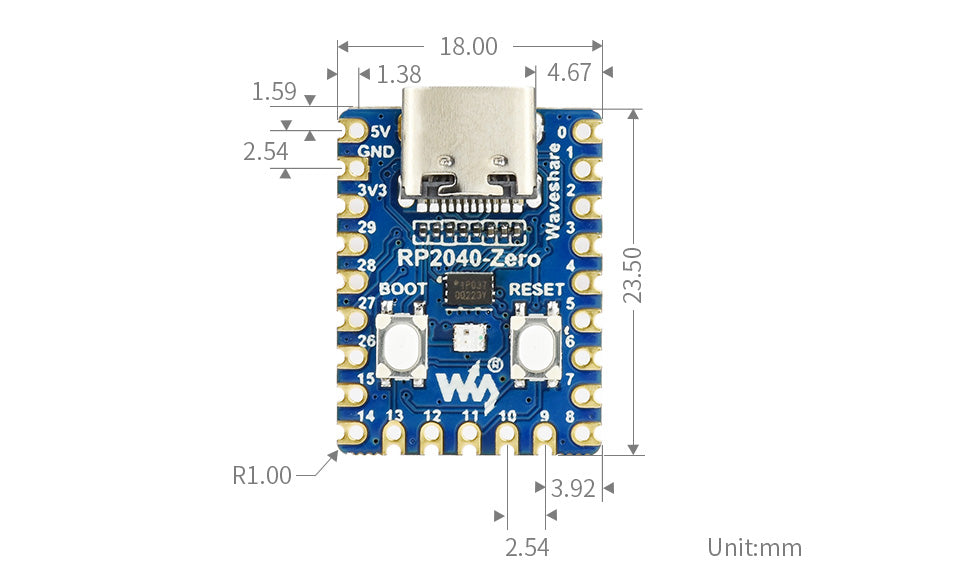 RP2040-Zero, Mini Development Board